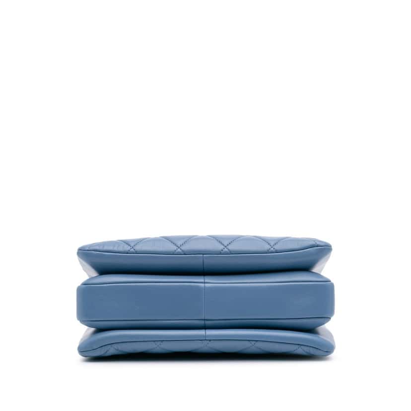Chanel Small Quilted Lambskin Trendy CC Flap Blue Leather Good condition - Inside View