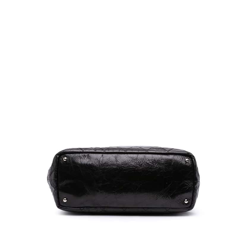 Chanel CC Quilted Glazed Calfskin Portobello Tote Black Leather Good condition - Inside View