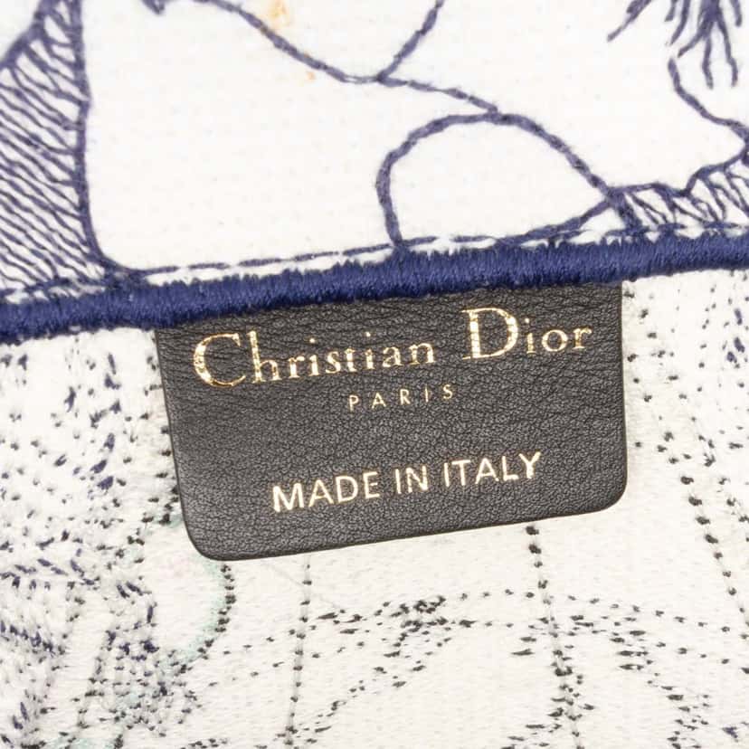 Dior Large Canvas Embroidered Around The World Book Tote White Canvas Good condition - Box View