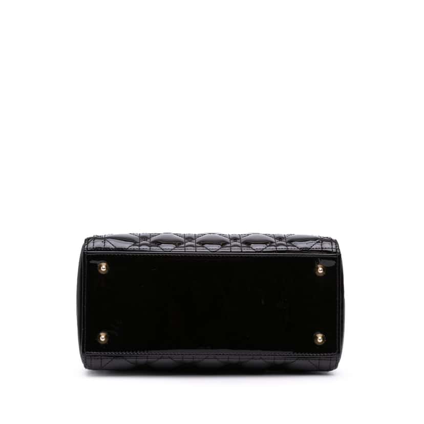 Dior Medium Patent Cannage Lady Dior Black Leather Good condition - Inside View