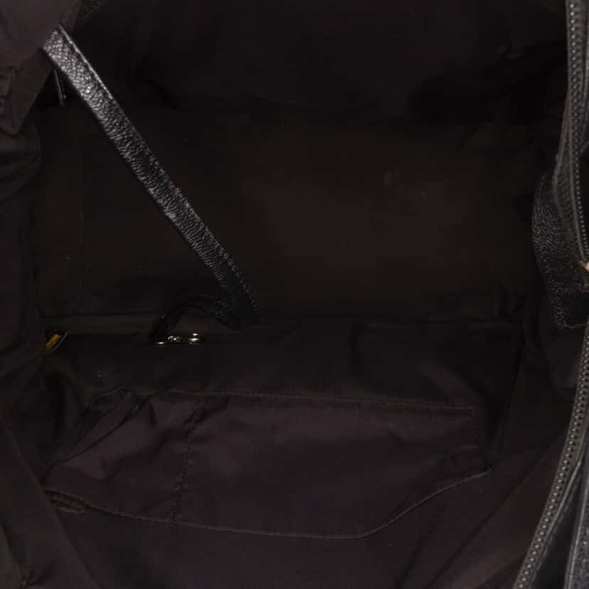 Chanel Paris Biarritz Large Quilted Coated Canvas Tote Black Canvas Good condition - Model View