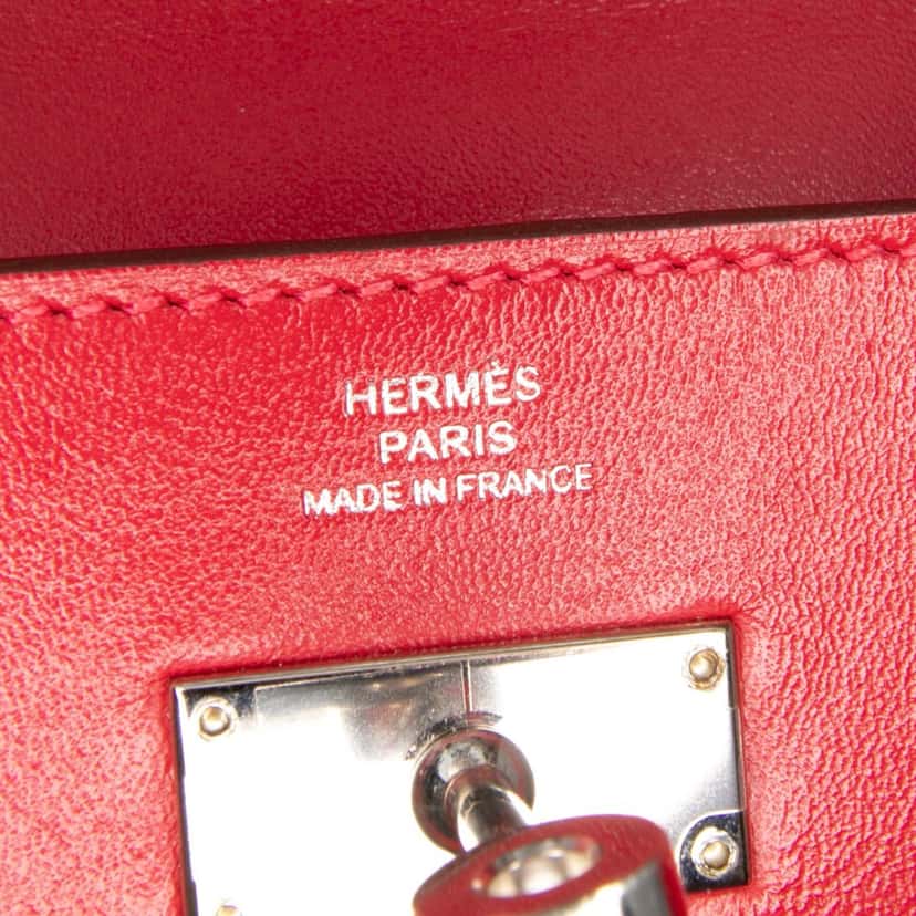 Hermès Tadelakt Verso Kelly Long Wallet Red Leather Good condition - Box View