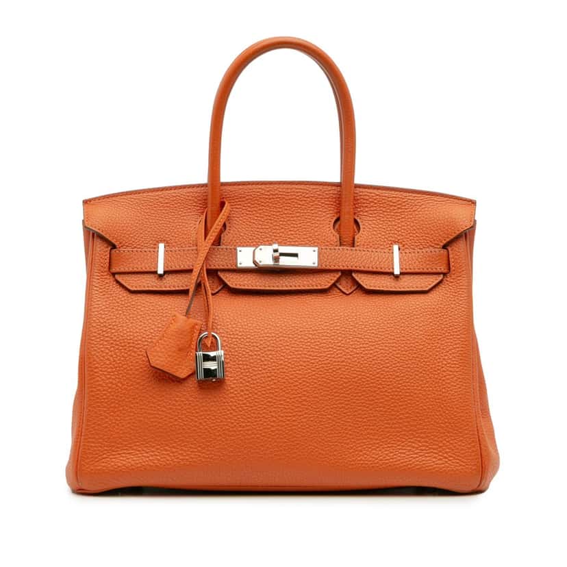 Hermès Togo Birkin Retourne 30 Orange Leather Good condition - Front View