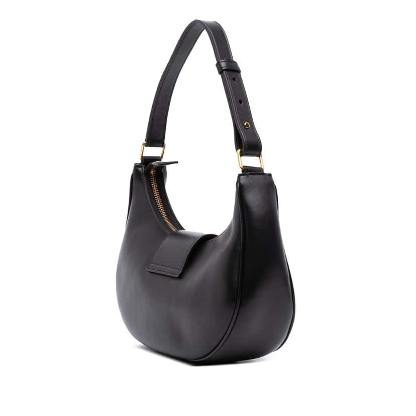 Celine Medium Calfskin Triomphe Ava Shoulder Bag Black Leather Good condition - Back View