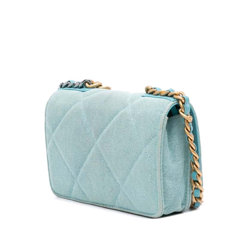 Chanel Denim 19 Wallet on Chain Blue Denim Very good condition - Back View