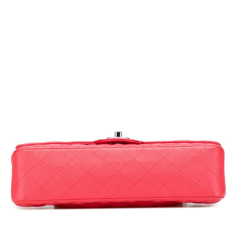 Chanel Medium Classic Caviar Double Flap Red Leather Good condition - Inside View