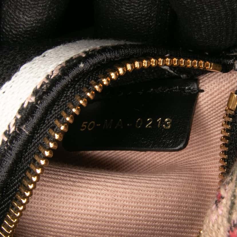 Dior Mini Embroidered Canvas Mille Fleurs Lady D Lite Brown Canvas Good condition - Box View