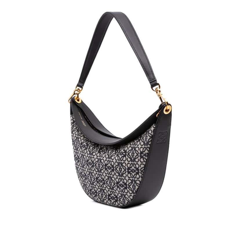 Loewe Small Anagram Canvas Luna Hobo Black Canvas Good condition - Back View