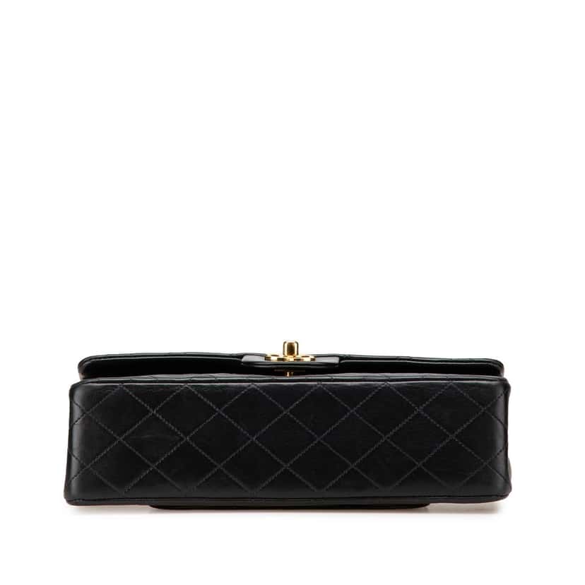 Chanel Medium Classic Lambskin Double Flap Black Leather Good condition - Inside View