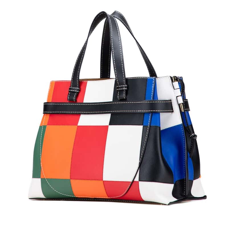 Loewe Medium Patchwork Leather Gate Top Handle Satchel Black Leather Good condition - Back View