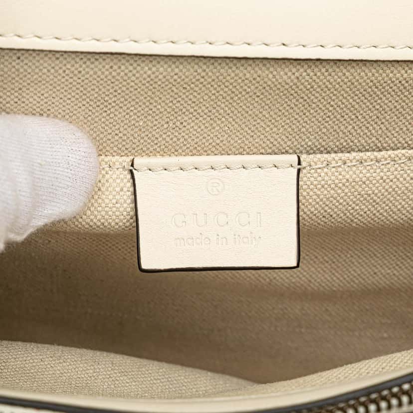 Gucci Medium Leather Bamboo Dionysus Web Satchel White Leather Very good condition - Model View