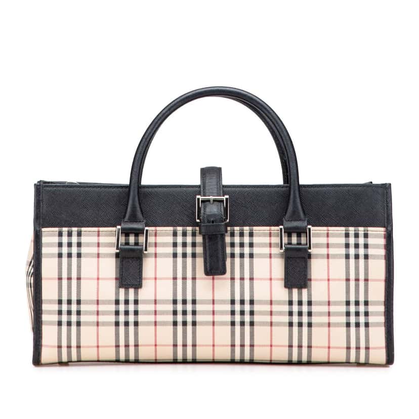 Burberry House Check Canvas Handbag Brown Canvas Good condition - Front View