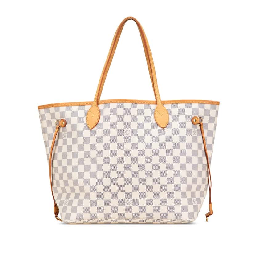 Louis Vuitton Damier Azur Neverfull MM White Canvas Good condition - Front View