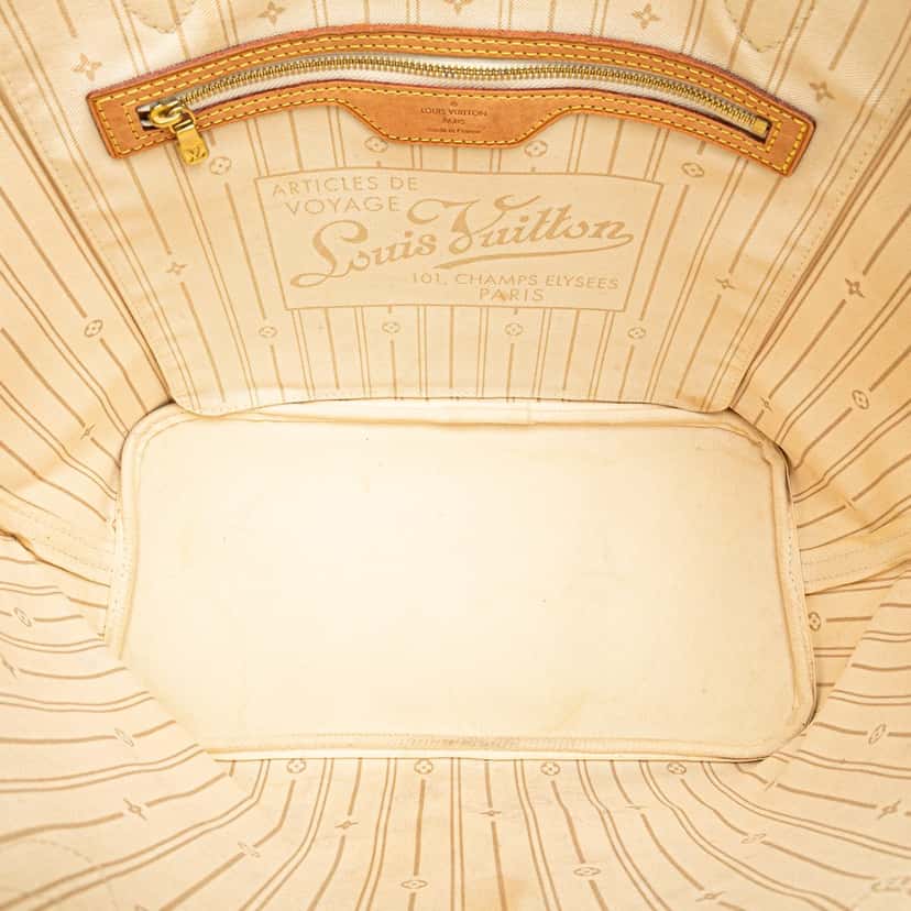 Louis Vuitton Damier Azur Neverfull MM White Canvas Good condition - Model View