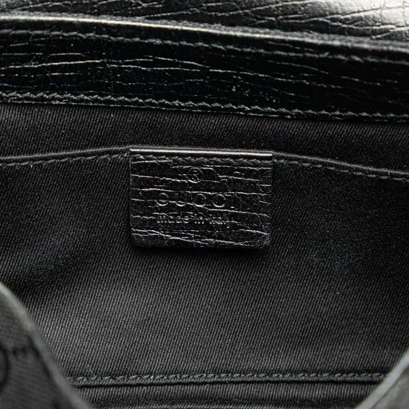 Gucci GG Canvas Horsebit Chain Shoulder Bag Black Canvas Good condition - Model View