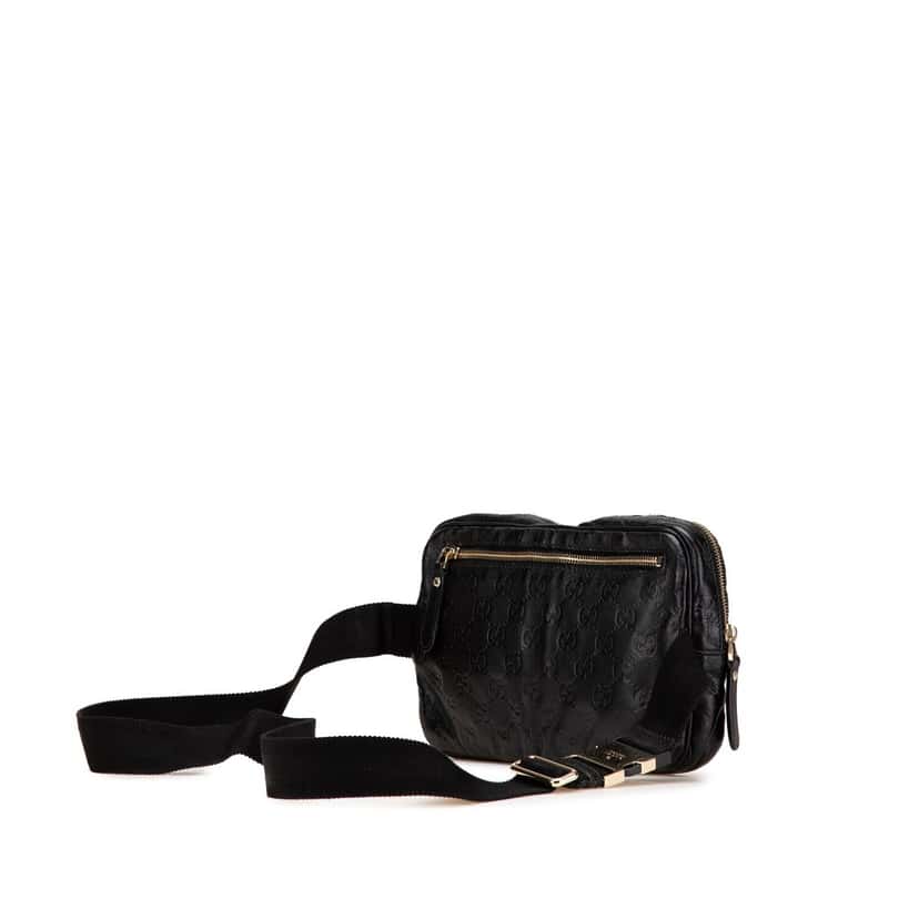 Gucci Guccissima Belt Bag Black Leather Good condition - Back View