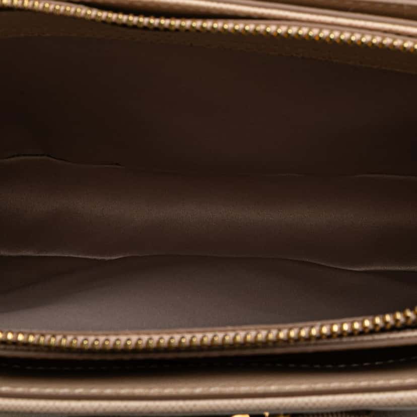 Salvatore Ferragamo Printed Calfskin Tracy Vara Satchel Brown Leather Good condition - Model View