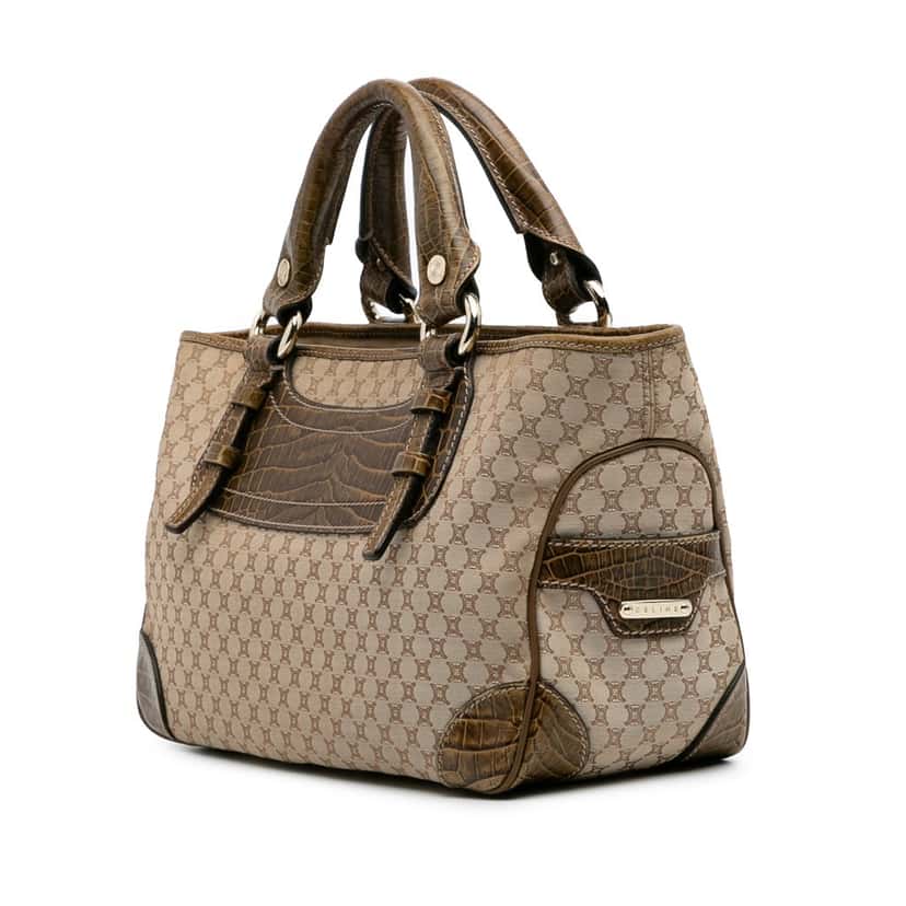 Celine Macadam Canvas Boogie Handbag Brown Canvas Fair condition - Back View