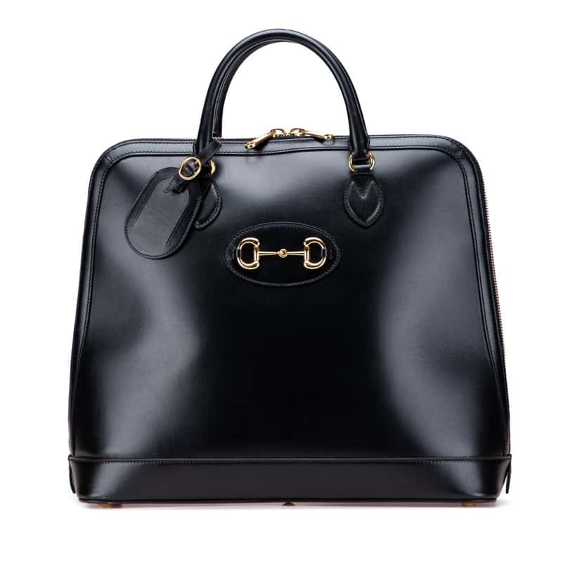 Gucci Small Leather Horsebit 1955 Duffle Bag Black Leather Good condition - Front View