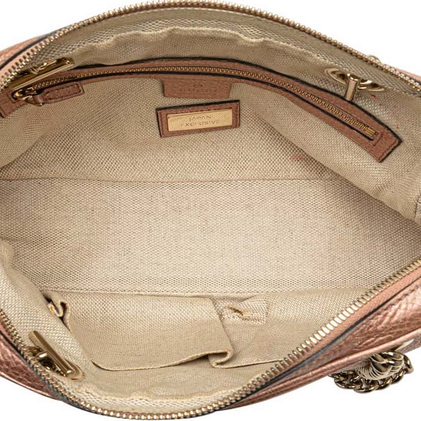 Gucci Leather Soho Chain Zip Shoulder Bag Pink Leather Good condition - Model View