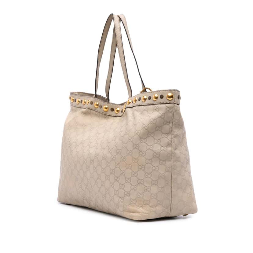 Gucci Guccissima Babouska Tote White Leather Good condition - Back View