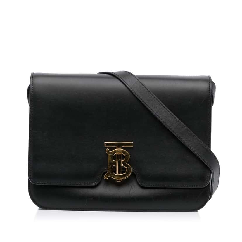 Burberry TB Crossbody Black Leather Good condition - Front View