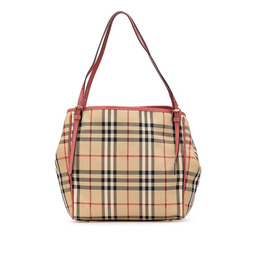 Burberry Small Haymarket Check Coated Canvas Canterbury Tote Brown Canvas Good condition - Front View