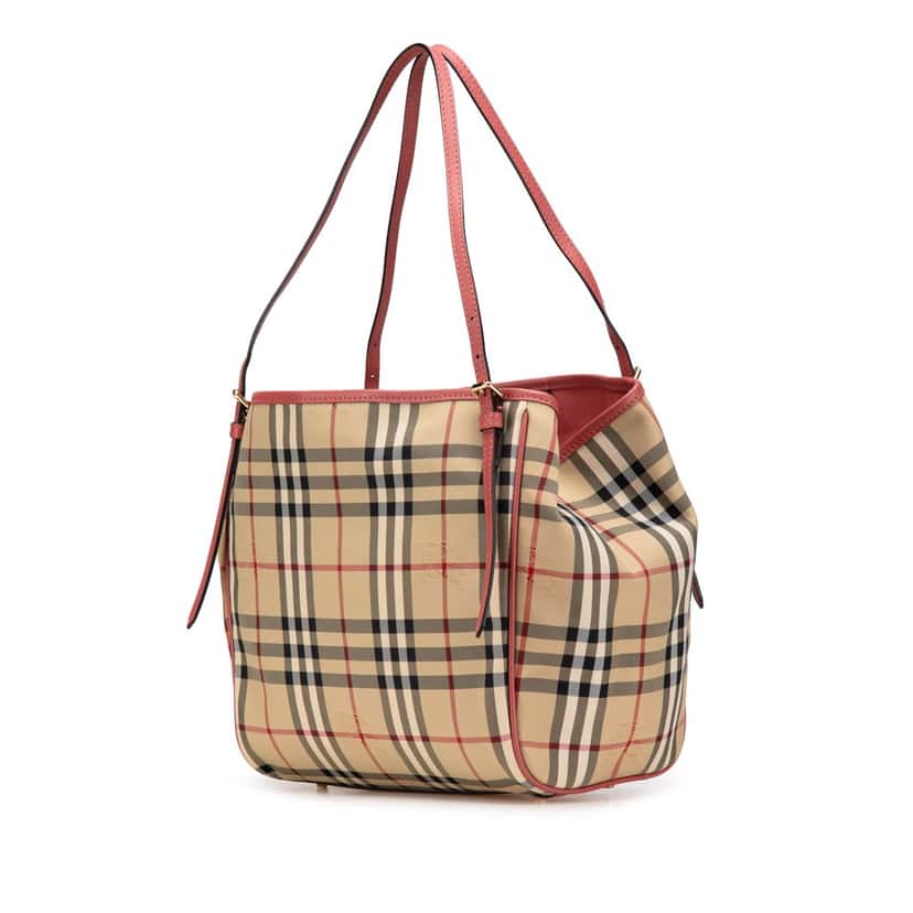 Burberry Small Haymarket Check Coated Canvas Canterbury Tote Brown Canvas Good condition - Back View