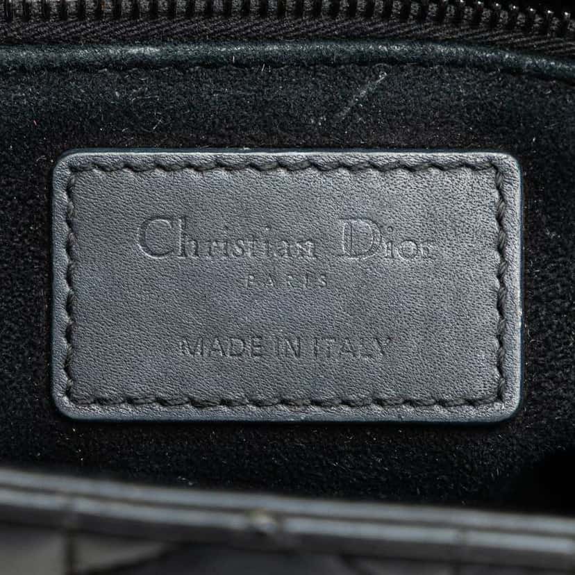 Dior Medium Ultra Matte Calfskin Cannage Lady Dior Blue Leather Good condition - Box View
