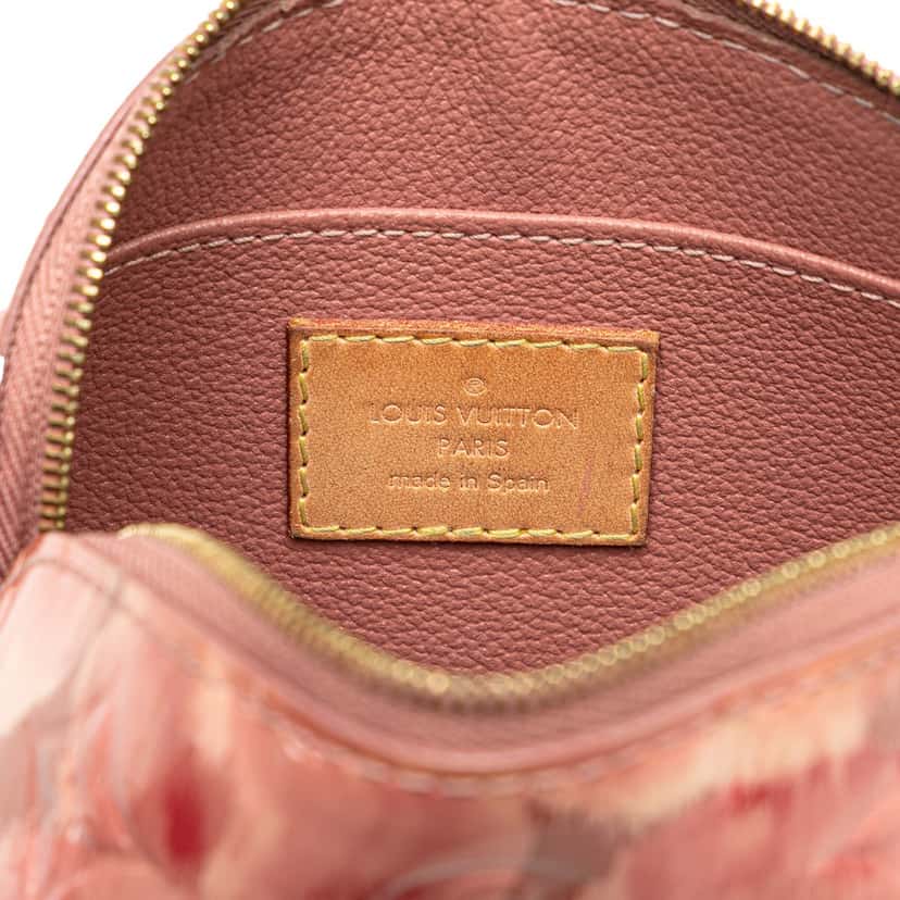 Louis Vuitton Monogram Vernis Ikat Cosmetic Pouch Pink Leather Good condition - Box View