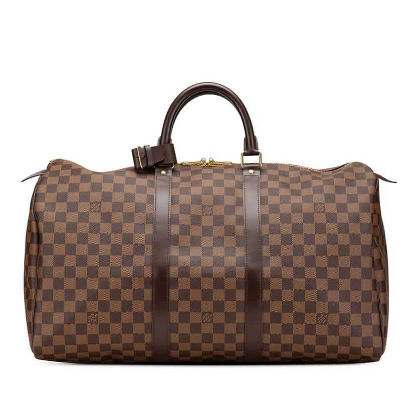 Louis Vuitton Damier Ebene Keepall 50 Brown Canvas Good condition - Front View