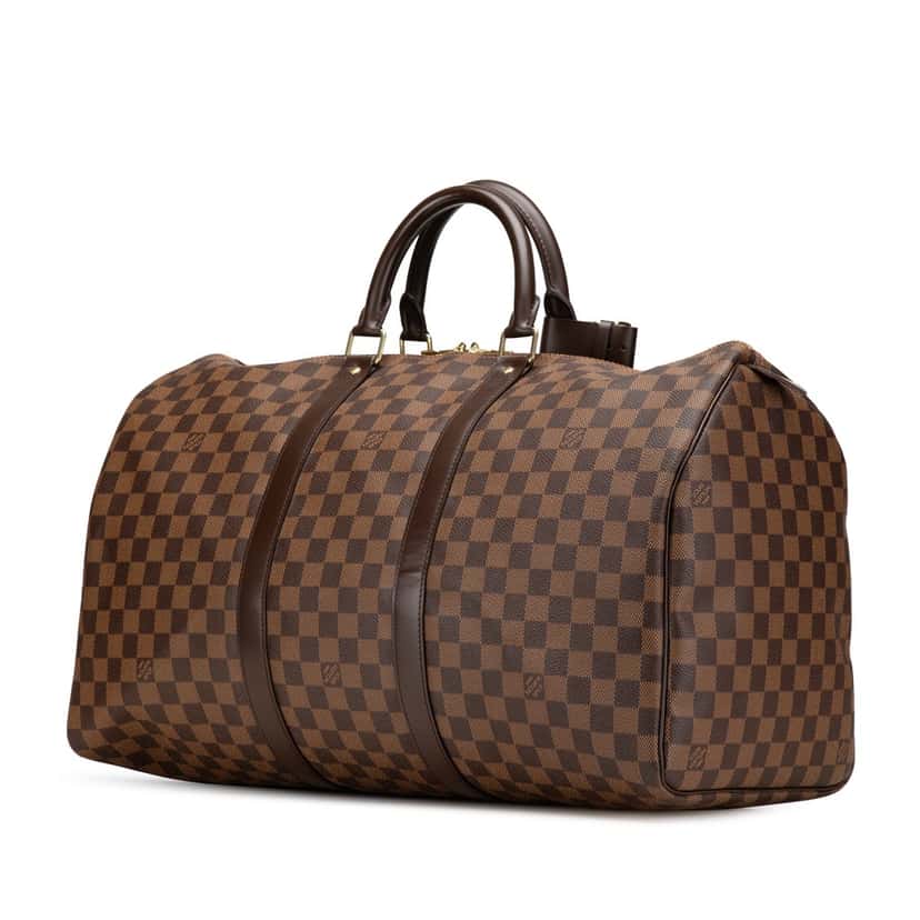 Louis Vuitton Damier Ebene Keepall 50 Brown Canvas Good condition - Back View