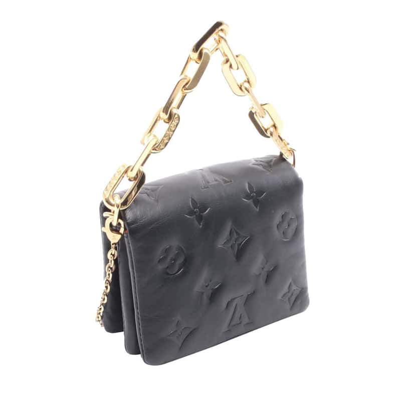 Louis Vuitton Monogram Embossed Puffy Lambskin Coussin Belt Bag Black Leather Good condition - Back View