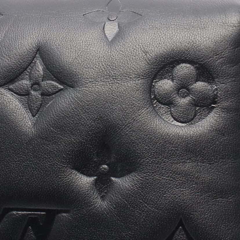 Louis Vuitton Monogram Embossed Puffy Lambskin Coussin Belt Bag Black Leather Good condition - Box View