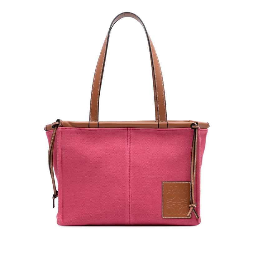 Loewe Small Canvas Cushion Tote Pink Canvas Good condition - Front View