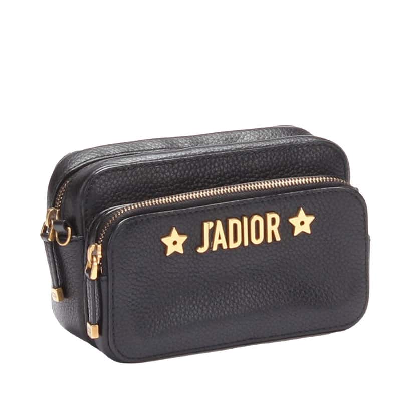 Dior J'Adior Camera Case Clutch with Chain Black Leather Good condition - Back View