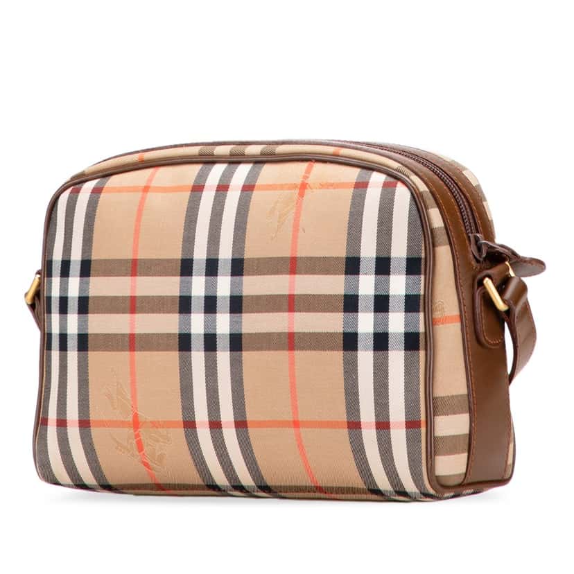 Burberry Haymarket Check Canvas Crossbody Brown Canvas Good condition - Back View