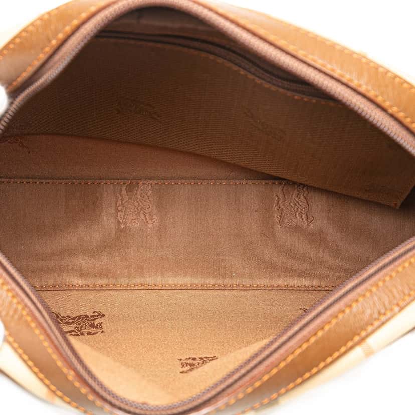 Burberry Haymarket Check Canvas Crossbody Brown Canvas Good condition - Model View