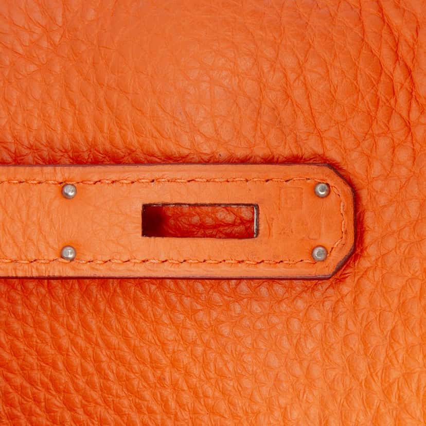 Hermès Clemence Kelly Retourne 32 Orange Leather Good condition - Box View