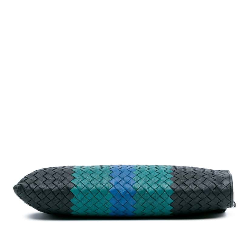 Bottega Veneta Tricolor Nappa Intrecciato Clutch Black Leather Good condition - Inside View