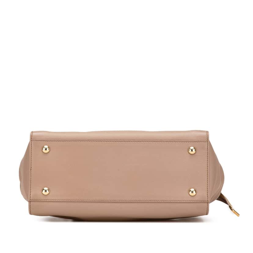 Salvatore Ferragamo Medium Leather Gancini Beky Satchel Brown Leather Good condition - Inside View