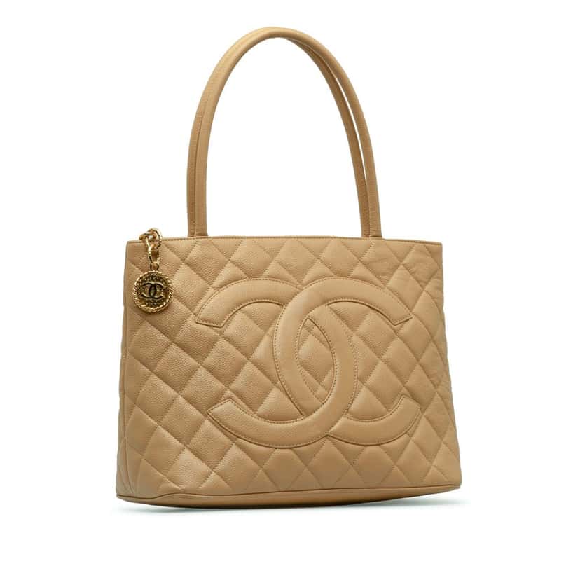 Chanel Caviar Medallion Tote Brown Leather Good condition - Back View