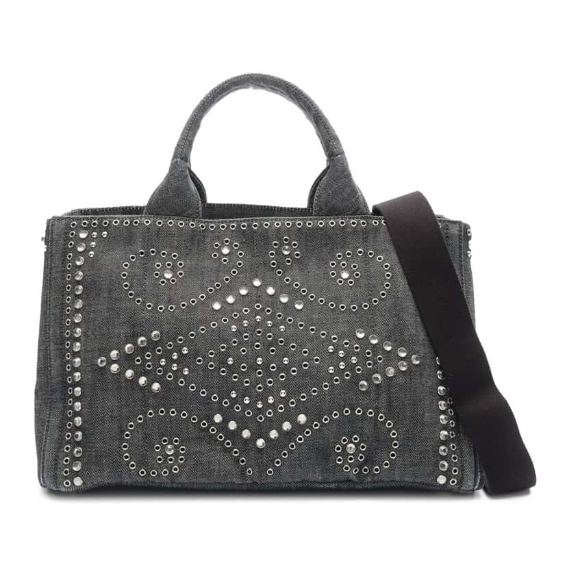 Prada Denim Canapa Bijoux Satchel Blue Denim Good condition - Front View