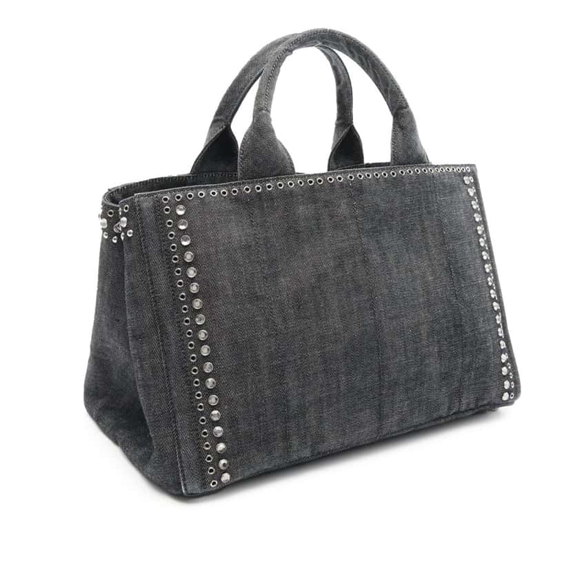 Prada Denim Canapa Bijoux Satchel Blue Denim Good condition - Back View