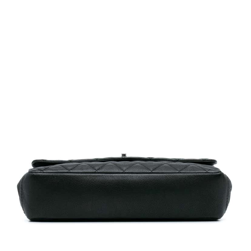 Chanel Quilted Iridescent Caviar Lady Pearly Flap Black Leather Good condition - Inside View