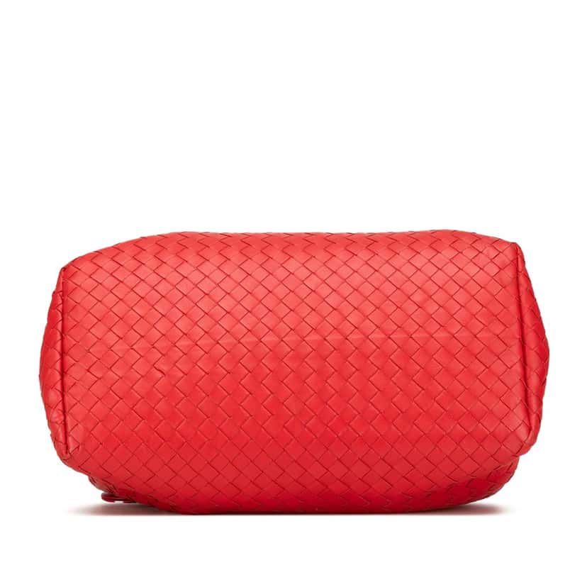 Bottega Veneta Small Nappa Intrecciato Roma Satchel Red Leather Good condition - Inside View