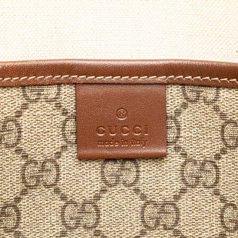 Gucci Medium GG Supreme Web Loop Tote Brown Canvas Good condition - Box View