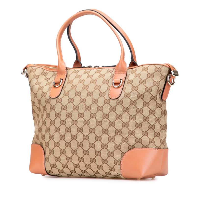 Gucci GG Canvas Heart Bit Satchel Brown Canvas Good condition - Back View