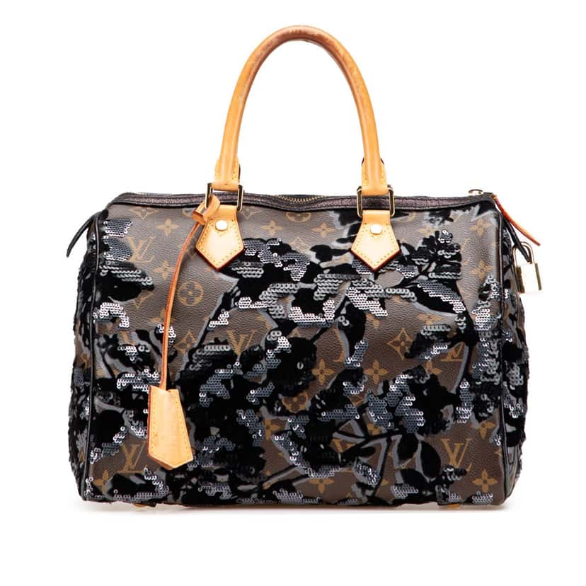 Louis Vuitton Monogram Fleur De Jais Sequins Speedy 30 Brown Canvas Good condition - Front View