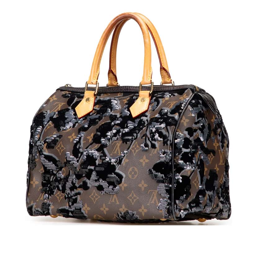 Louis Vuitton Monogram Fleur De Jais Sequins Speedy 30 Brown Canvas Good condition - Back View